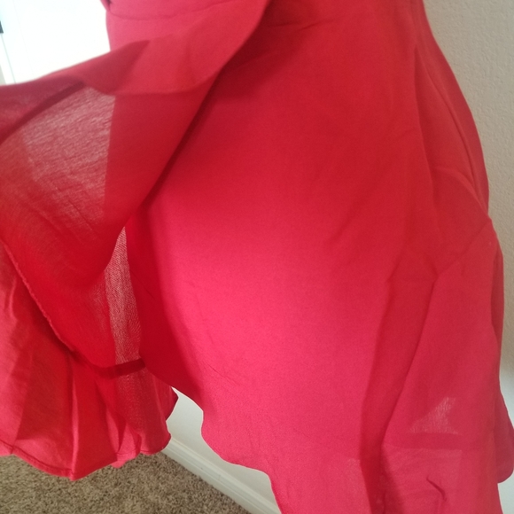 Red Tie-Front Mini Dress - Picture 6 of 7